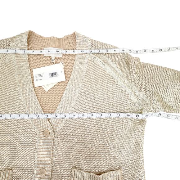 THE GREAT. The Varsity Cardigan Gold Shimmer 0|XS - Picture 9 of 11